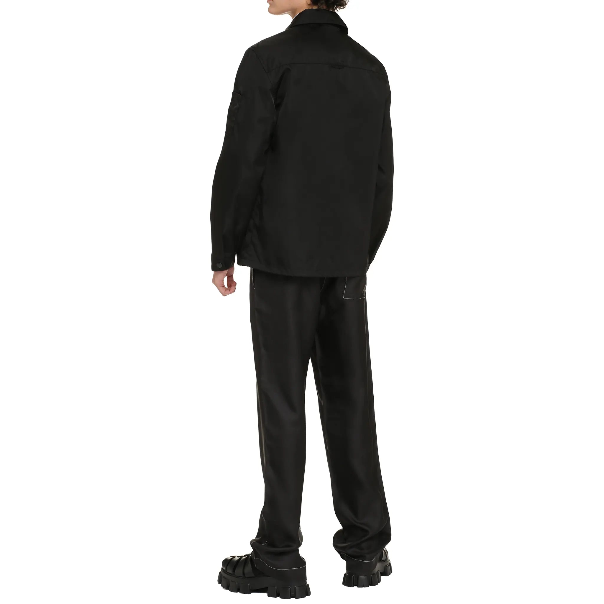 Prada Re Nylone Classic Collar Black Jacket